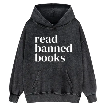 Pagewings Read Banned Books Unisex Washed Hoodie