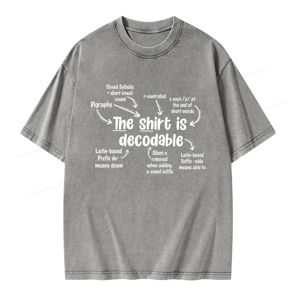 Pagewings The Shirt Is Decodable Unisex Washed T-shirt
