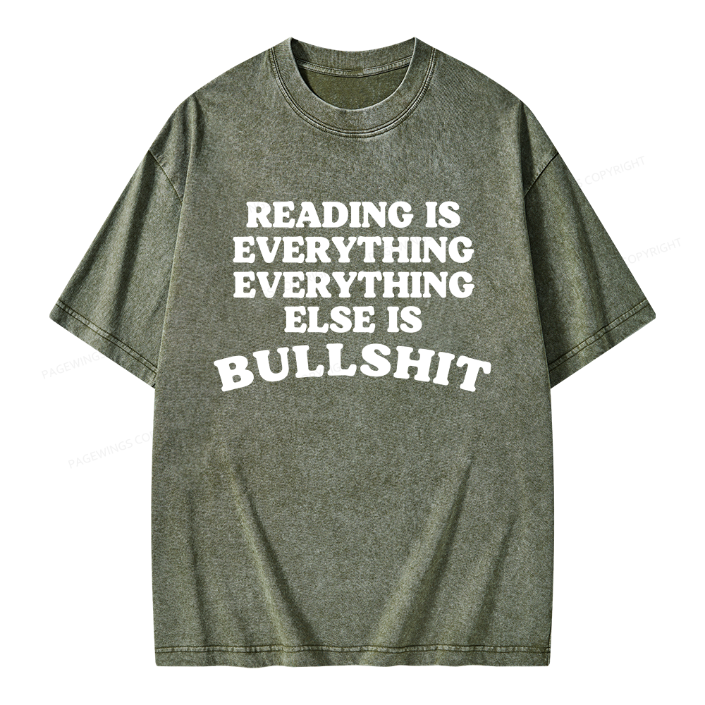 Pagewings Reading Is Everything Unisex Washed T-shirt