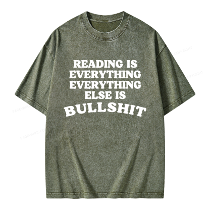 Pagewings Reading Is Everything Unisex Washed T-shirt