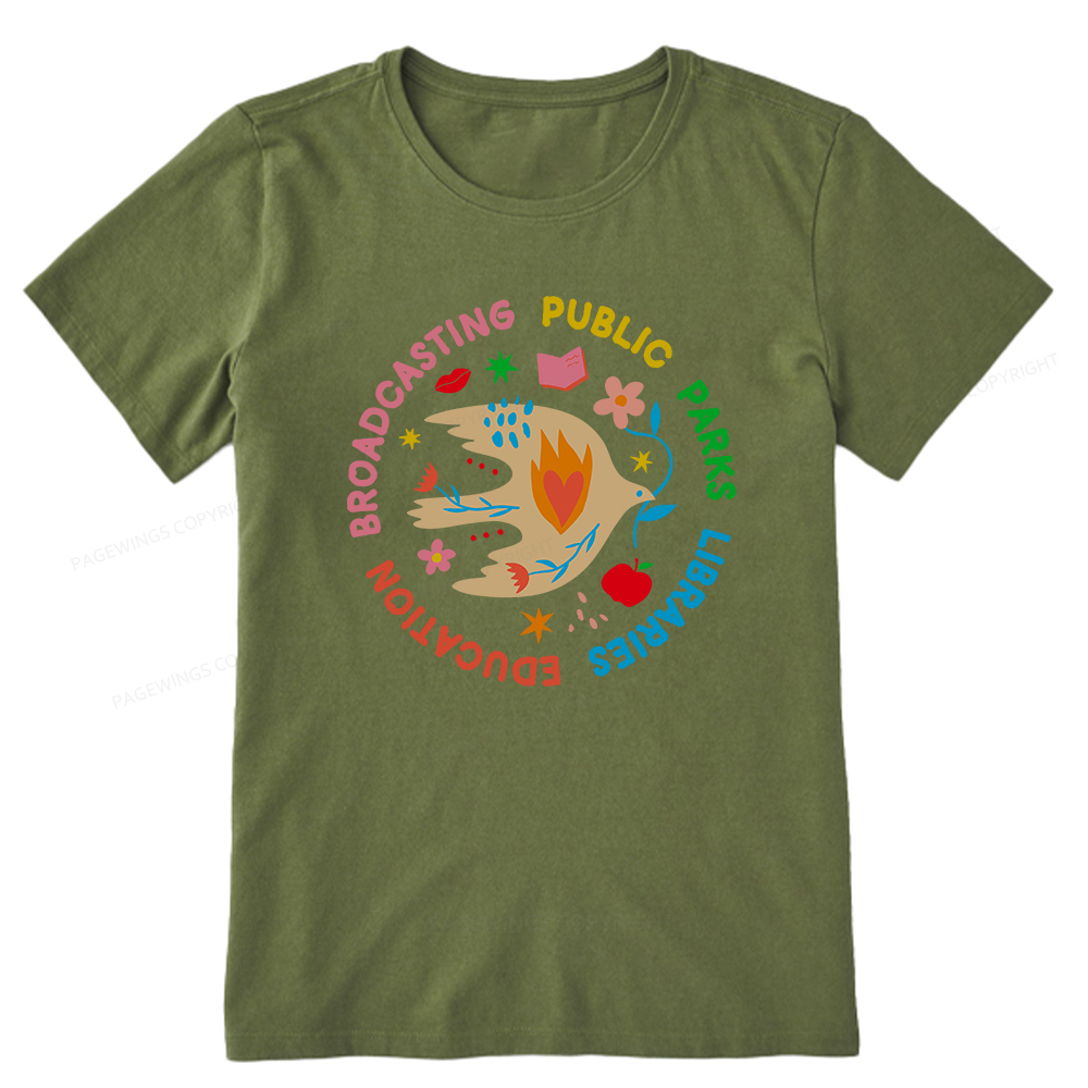 Pagewings Public Parks Libraries Education Broadcasting Unisex Classic T-shirt