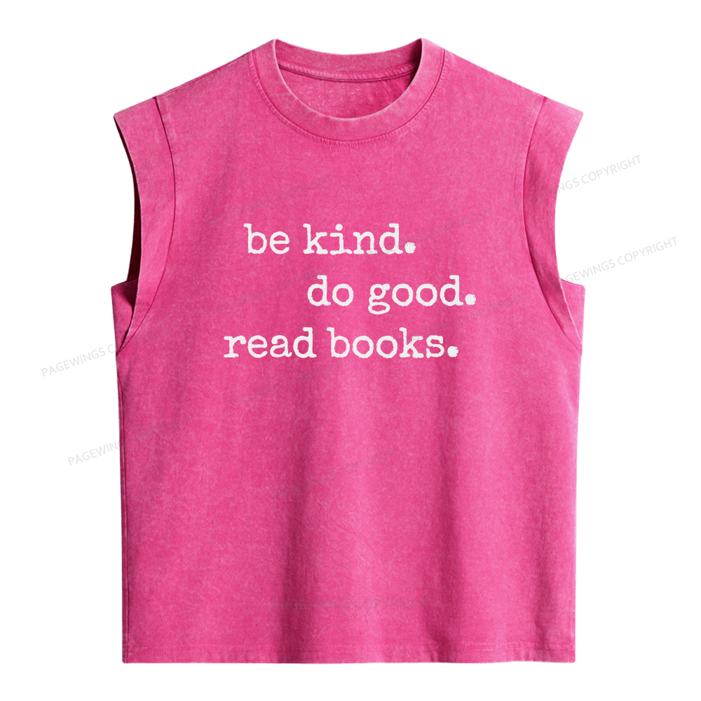 Pagewings Read Books Be Kind Women's Washed Tank Top
