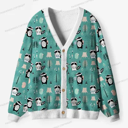 Pagewings Winter Bookish Vibes Unisex Ugly Cardigan Sweaters