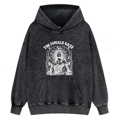 Pagewings Vintage Medusa Feminist Unisex Washed Hoodie