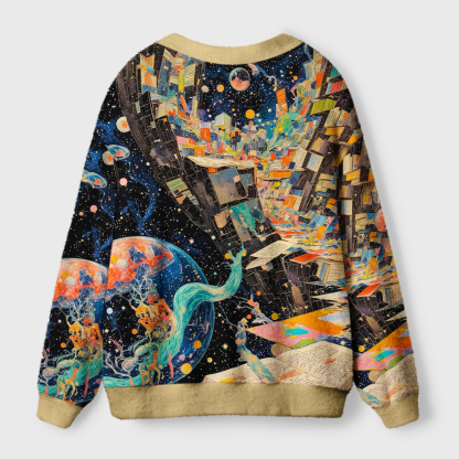 Pagewings Sci-Fi Book Lover Light Knit Unisex Cardigan Sweaters