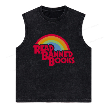 Pagewings Read Banned Books Unisex Washed Tank Top