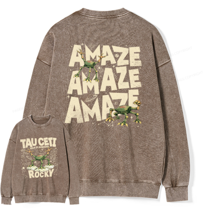 Pagewings Rocky Tau Ceti Home of Astrophage Unisex Washed Sweatshirt