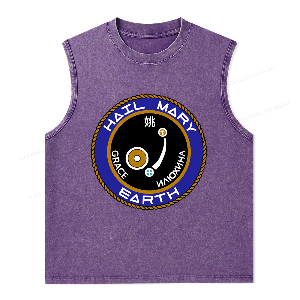 Pagewings Mission Patch Unisex Washed Tank Top