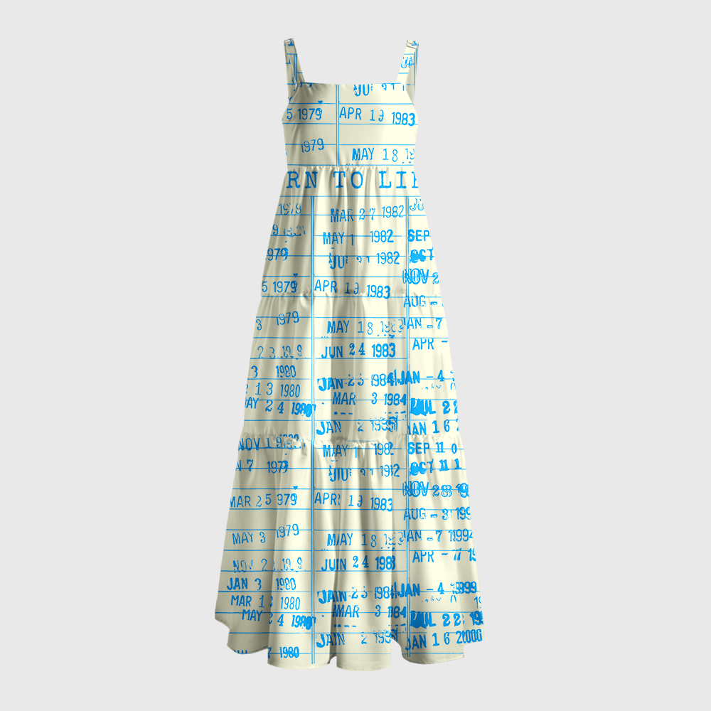 Pagewings Square Neck Library Due Date  Maxi Dress