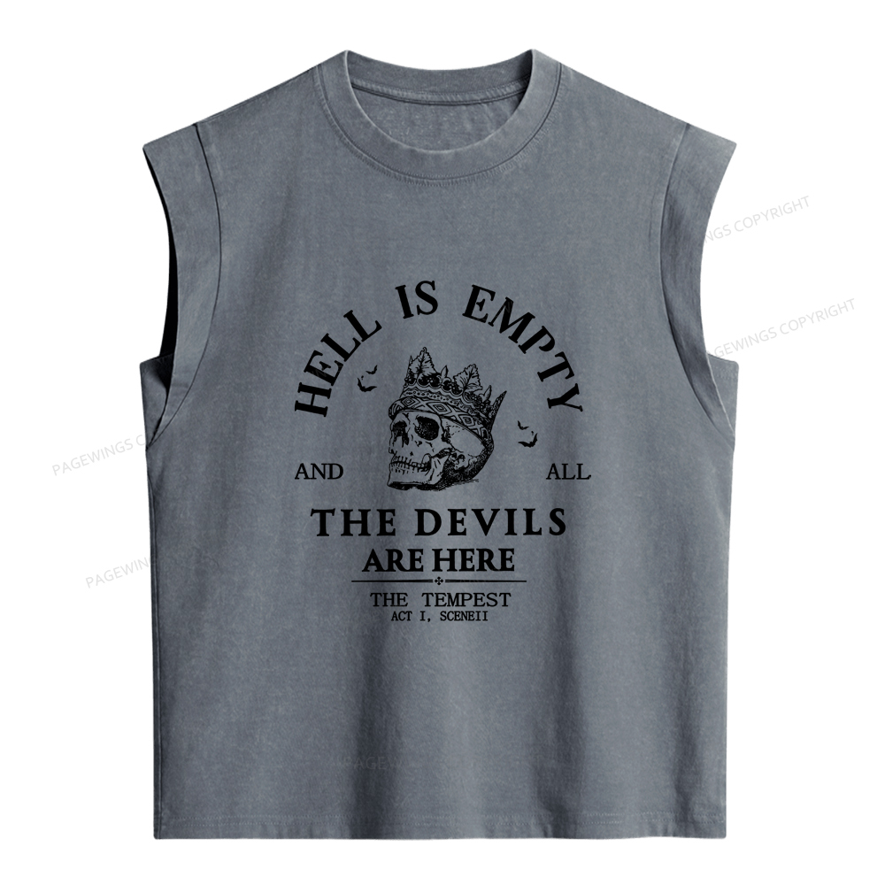 Pagewings Hell Is Empty And All The Devils Are Here Women's Washed Tank Top