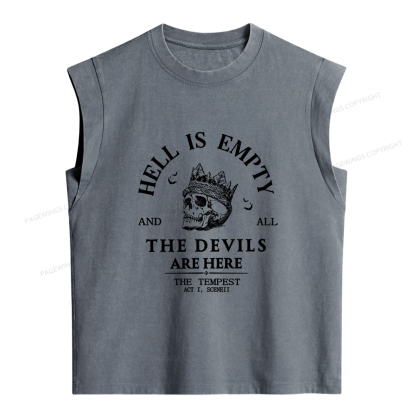 Pagewings Hell Is Empty And All The Devils Are Here Women's Washed Tank Top