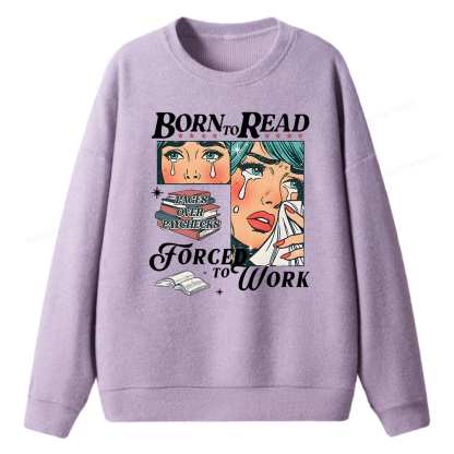 Pagewings Born To Read Bookish Unisex Knit Sweatshirt