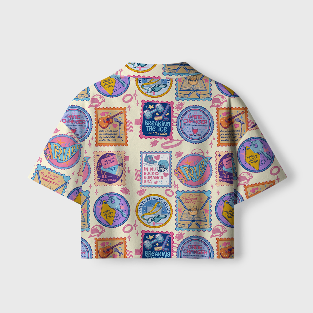 Pagewings In My Hockey Romance Era Camp Collar Women's Camp Shirt