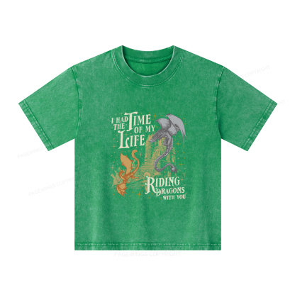 Pagewings I Had The Time Of My Life Riding Dragons With You Unisex Kids Washed T-shirt