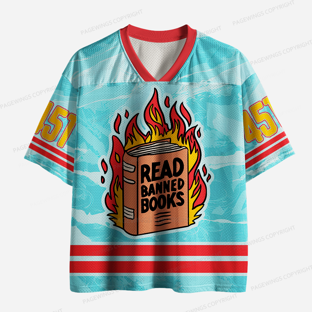 Pagewings Read Banned Books Unisex Mesh Jersey