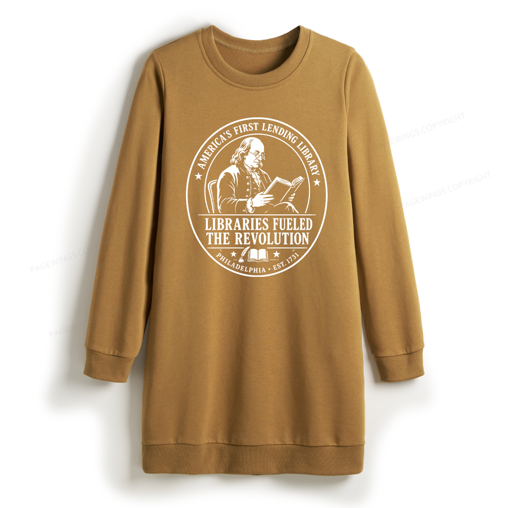 Pagewings Libraries Fueled the Revolution Sweatshirt Dress