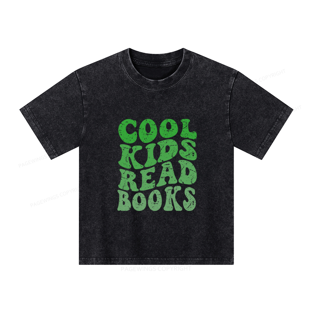 Pagewings cool kids read books Unisex Kids Washed T-shirt
