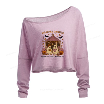 Pagewings Gilmore Ghouls Slouchy Long Sleeve Off Shoulder T-shirt