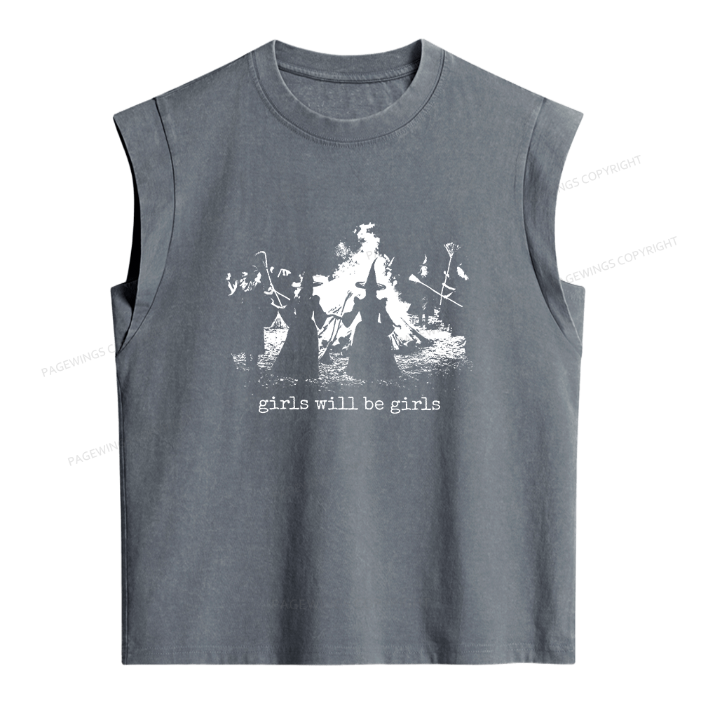 Pagewings Girls Will Be Girls Women's Washed Tank Top