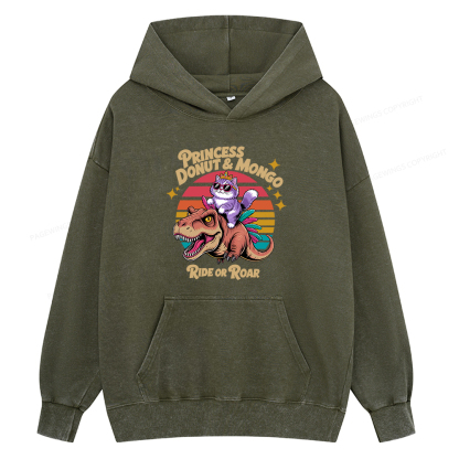 Pagewing Princess Donut & Mongo Unisex Washed Hoodie