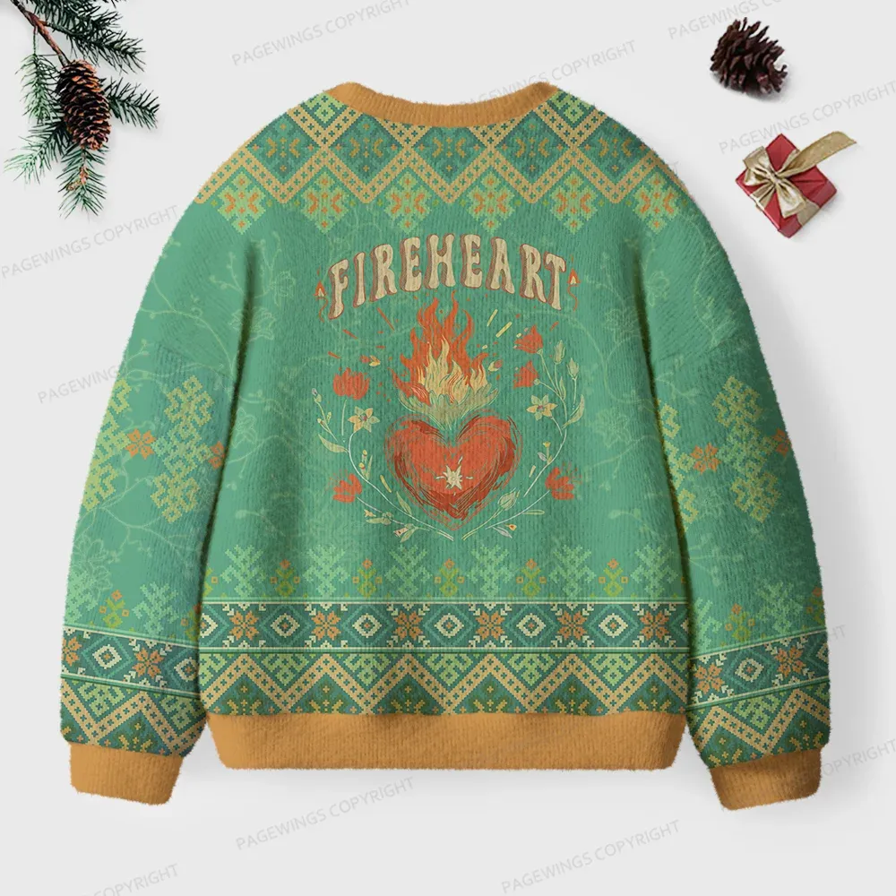 Pagewings Fireheart Unisex Ugly Knit Sweatshirt