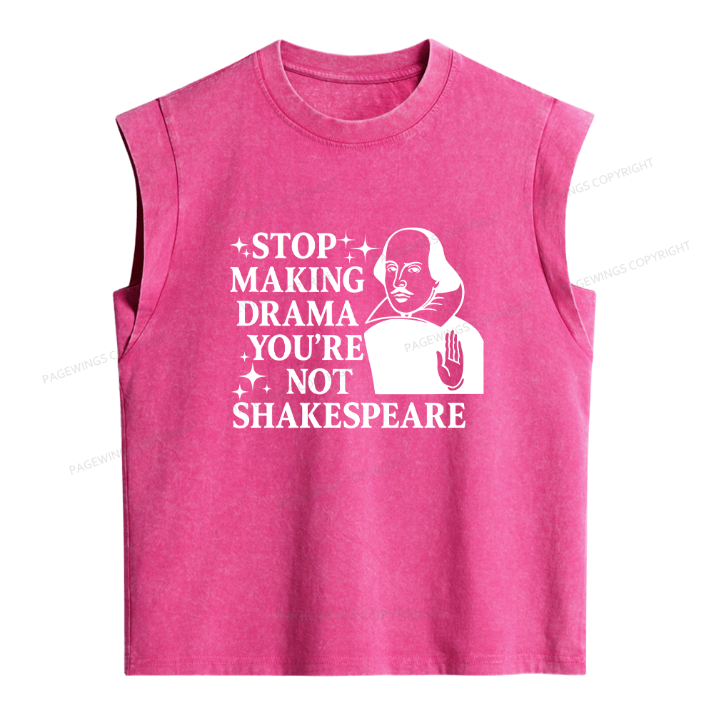 Pagewings Stop Making Drama Women's Washed Tank Top