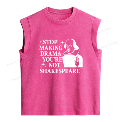 Pagewings Stop Making Drama Women's Washed Tank Top
