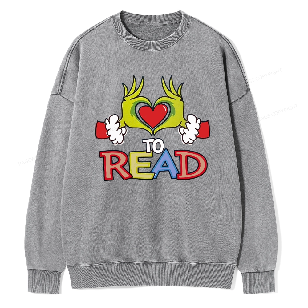 Pagewings Every Month Library Activities Unisex Washed Sweatshirt