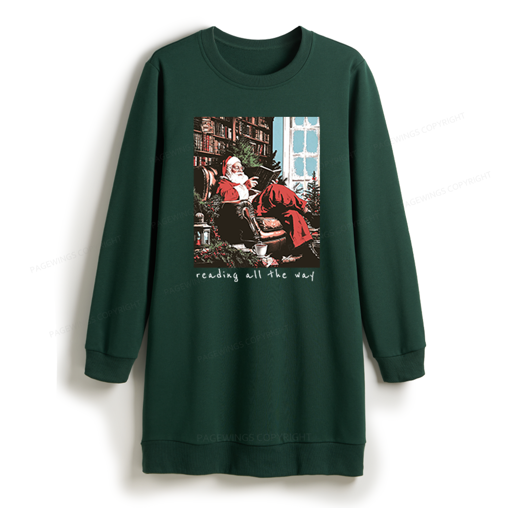 Pagewings Bookish Christmas Sweatshirt Dress