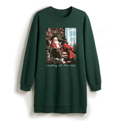 Pagewings Bookish Christmas Sweatshirt Dress
