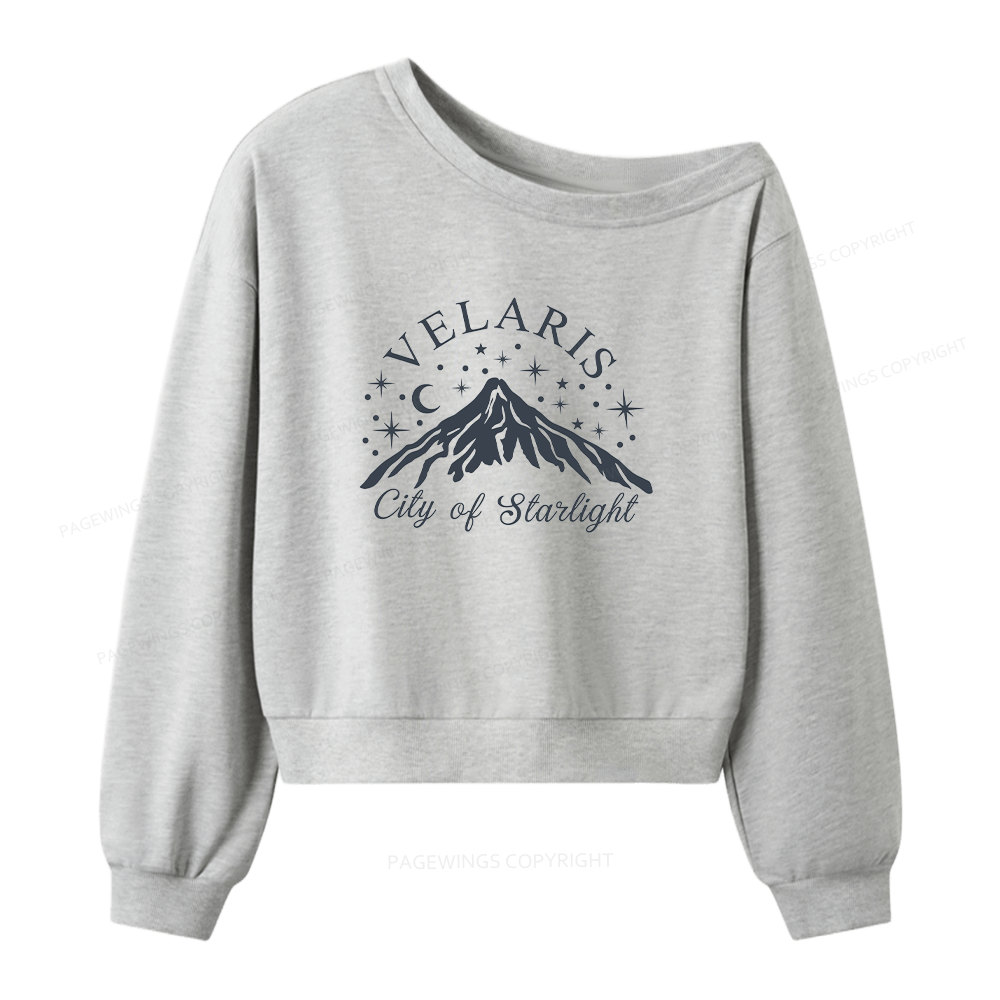 Pagewings Fantasy Reader Women Off Shoulder Sweatshirt
