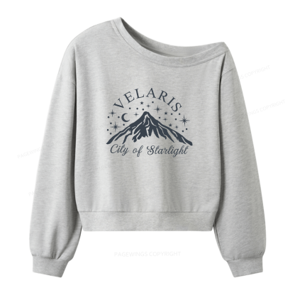 Pagewings Fantasy Reader Women Off Shoulder Sweatshirt