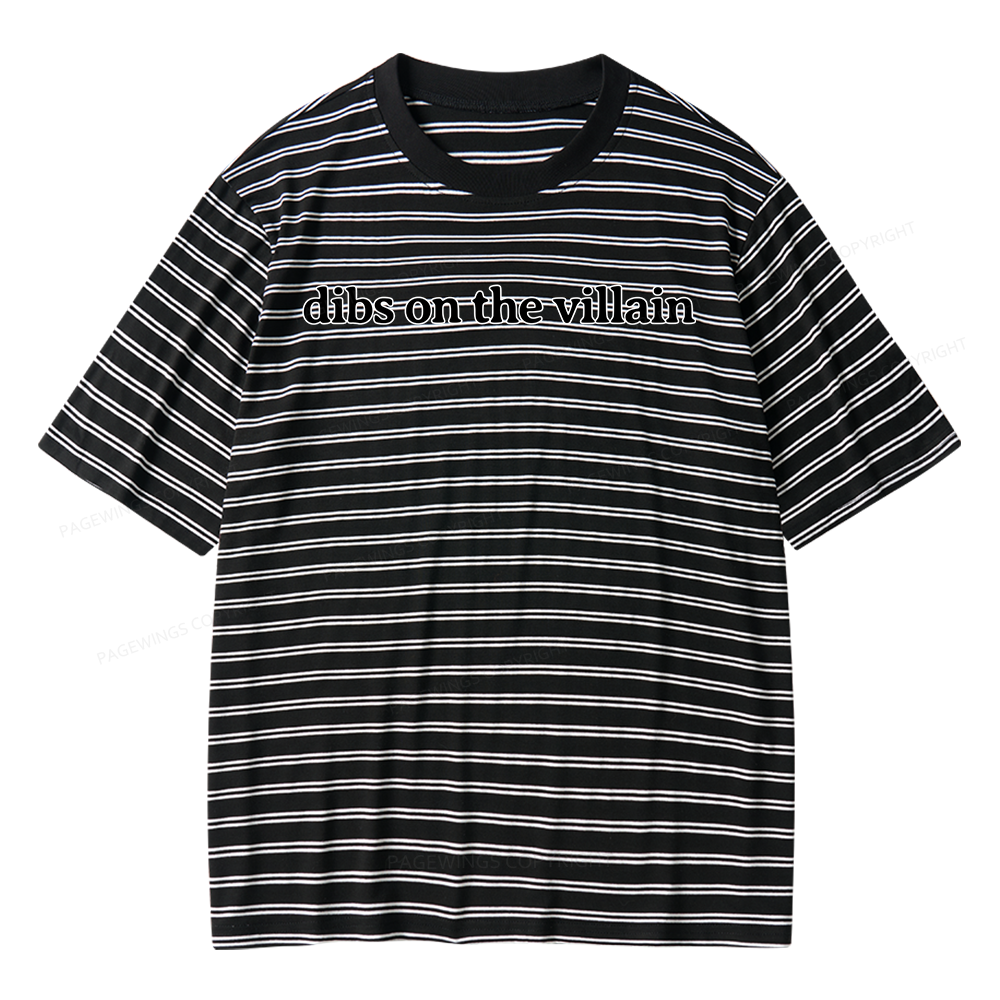 Pagewings Dibs On The Villain Unisex Striped T-Shirt