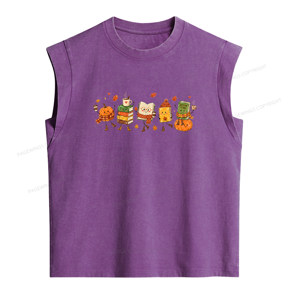 Pagewings All Booked For Fall Women's Washed Tank Top