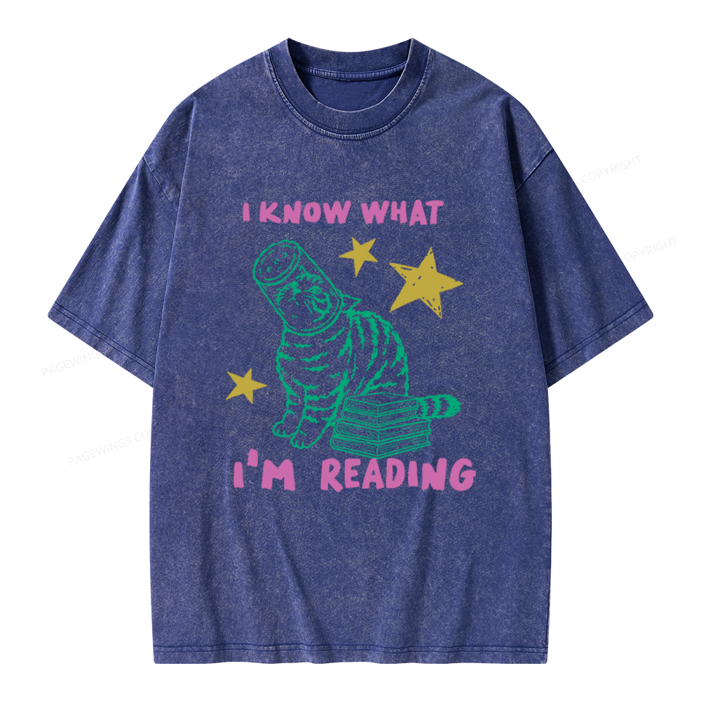 Pagewings I Know What I’m Reading Unisex Washed T-shirt