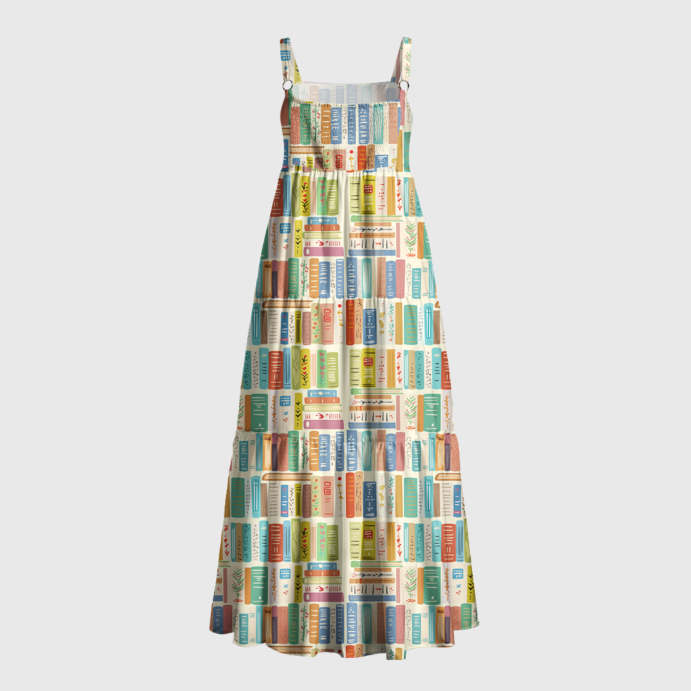 Pagewings Square Neck Vintage Floral Maxi Dress