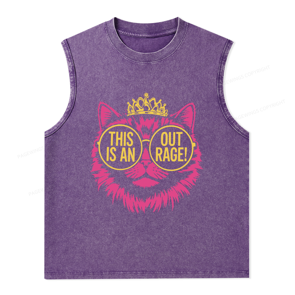 Pagewings This is an Outrage Unisex Washed Tank Top