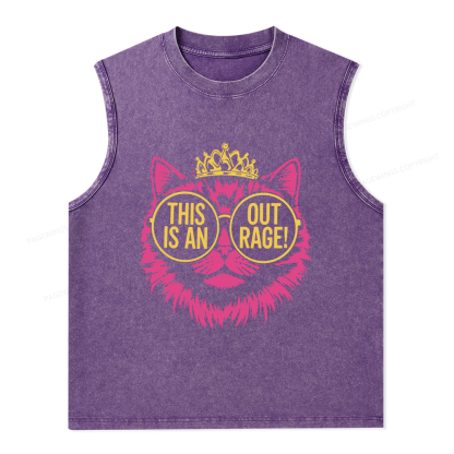 Pagewings This is an Outrage Unisex Washed Tank Top