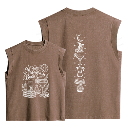 Pagewings Midnight Magic Book Club Women's Washed Tank Top