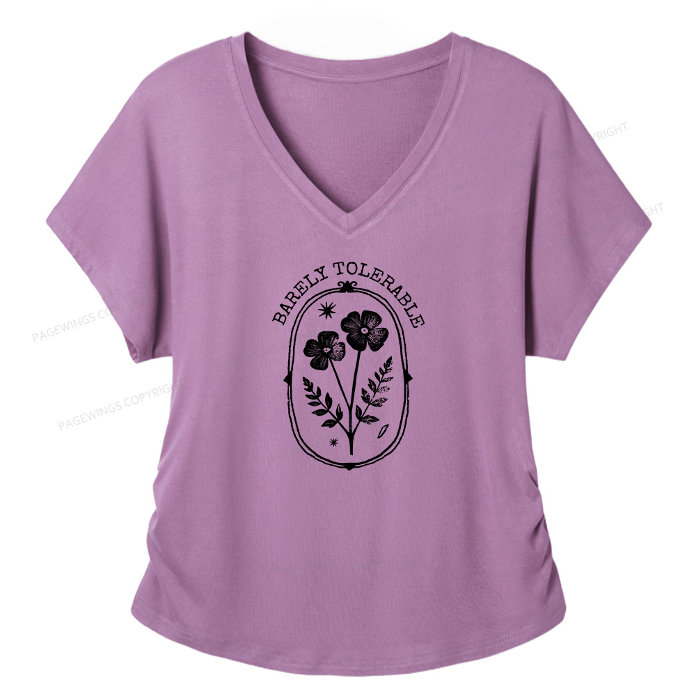 Pagewings Barely Tolerable Soft Women's Modal V-neck T-shirt