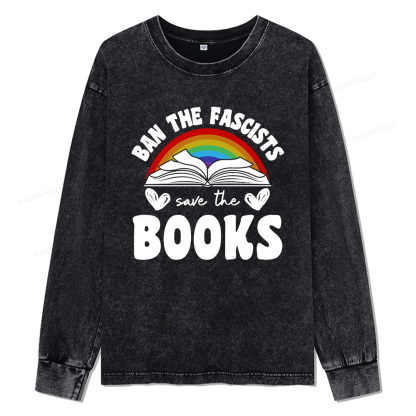 Pagewings Banned books Unisex Washed Long Sleeve T-shirt