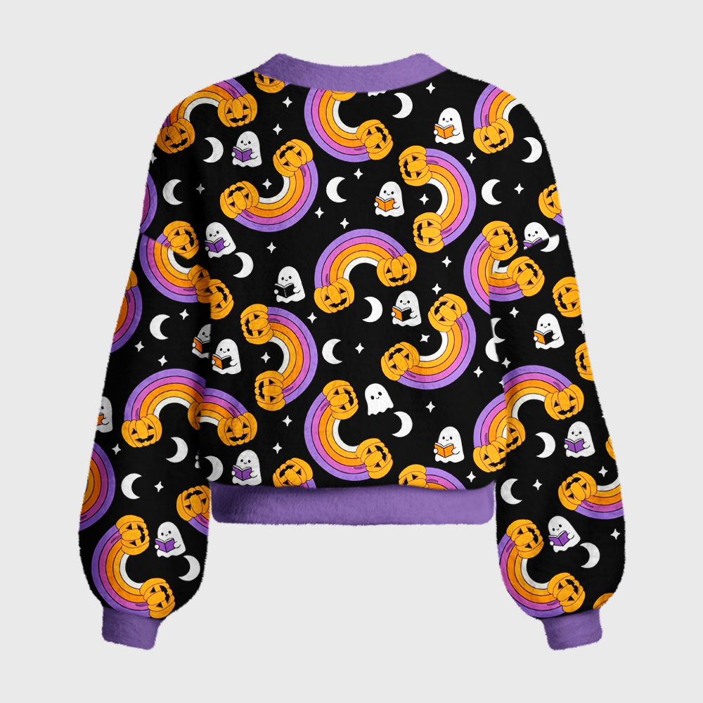 Pagewings Halloween Bookish Women's Cardigan Sweater