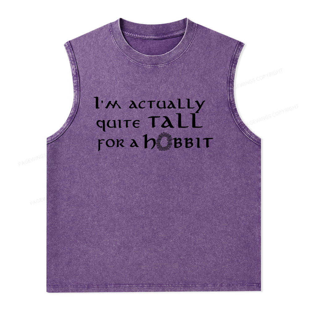 Pagewings I'm Actually Quite Tall Unisex Washed Tank Top