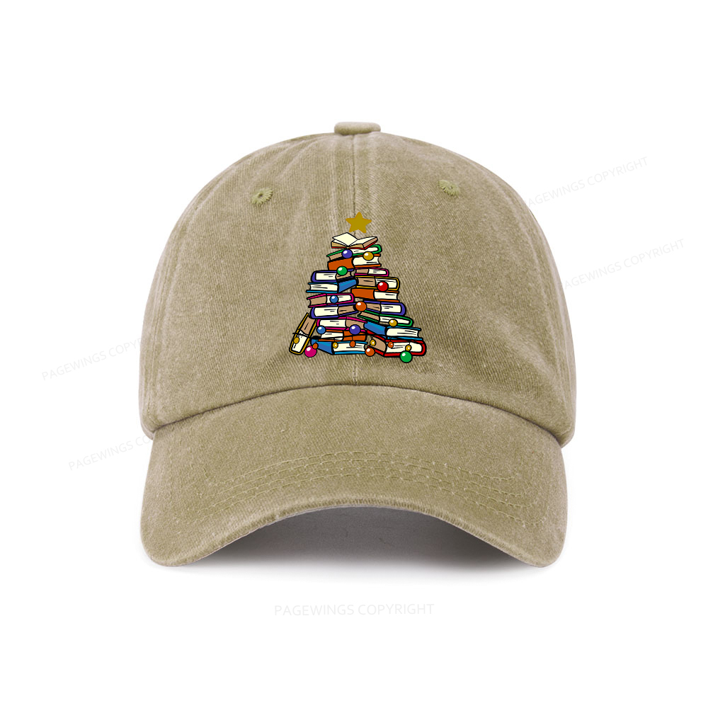 Pagewings Christmas Tree Bookworm Washed Cap