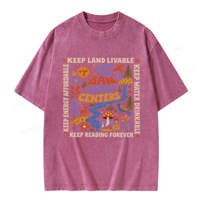 Pagewings Reading Forever Unisex Washed T-shirt
