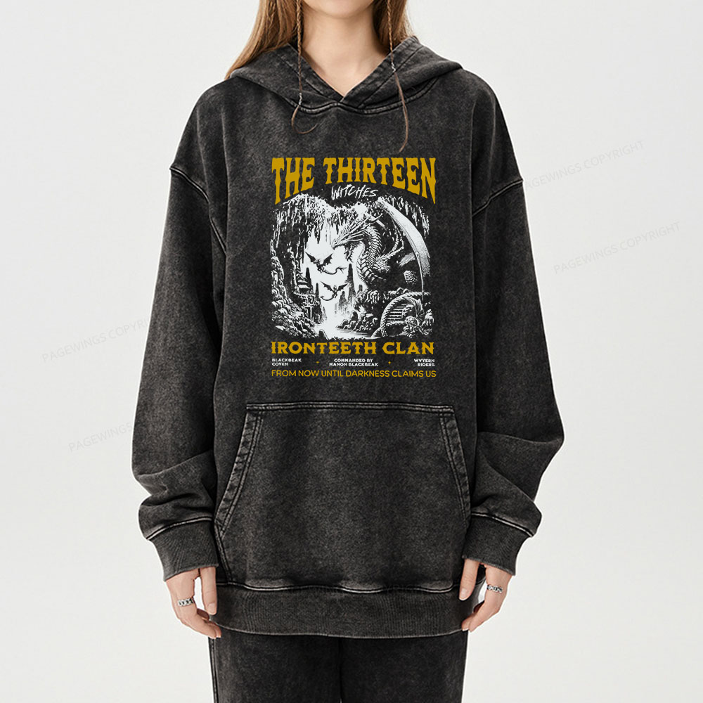 Pagewing The Thirteen Unisex Washed Hoodie