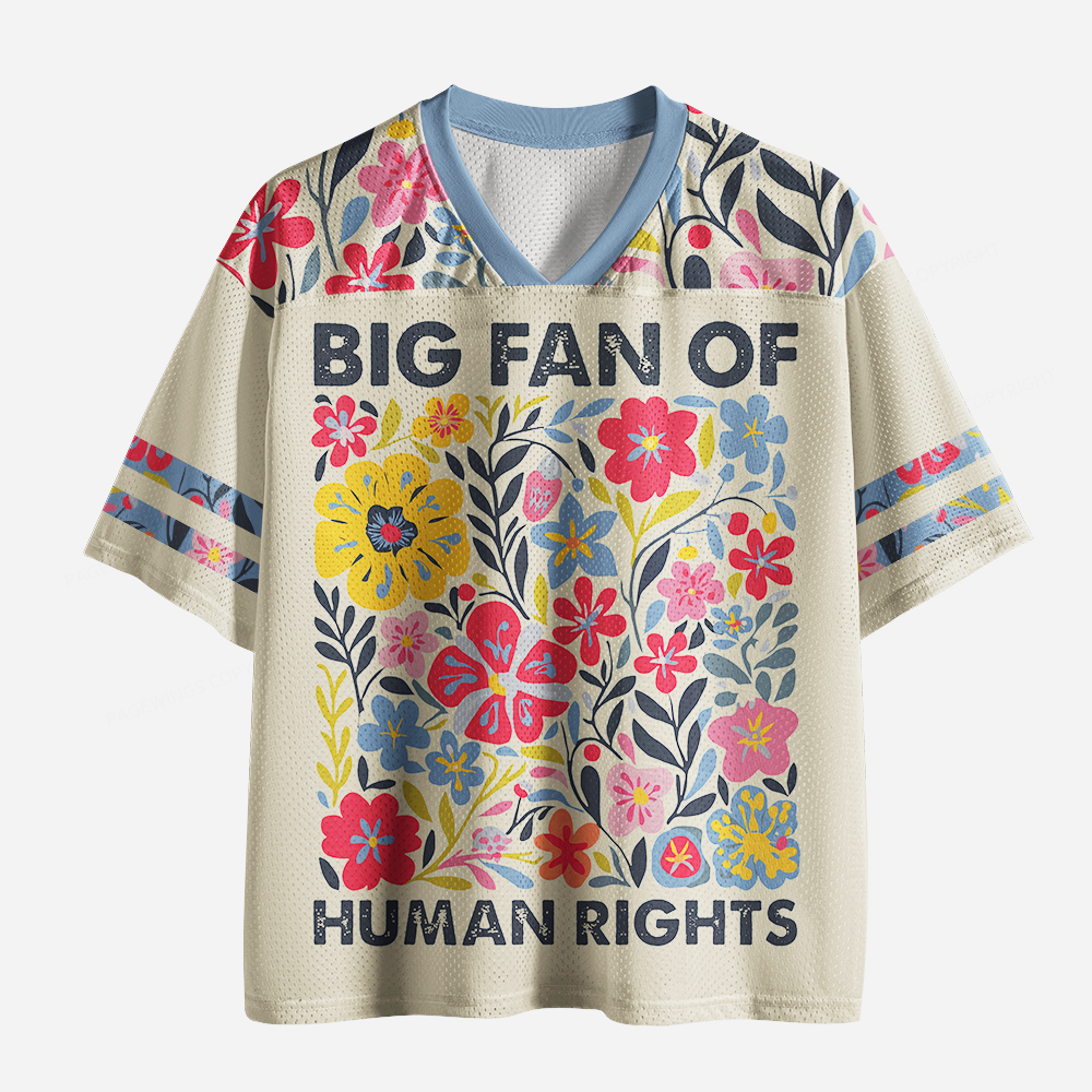 Pagewings Big Fan Of Human Rights Unisex Mesh Jersey