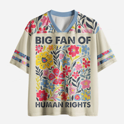 Pagewings Big Fan Of Human Rights Unisex Mesh Jersey