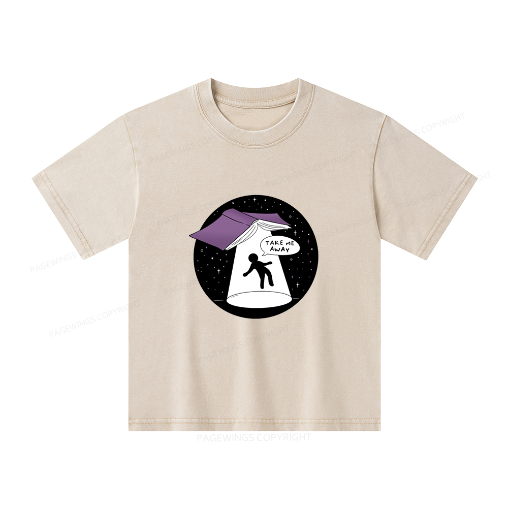 Pagewings Take Me Away Unisex Kids Washed T-shirt