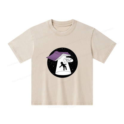 Pagewings Take Me Away Unisex Kids Washed T-shirt